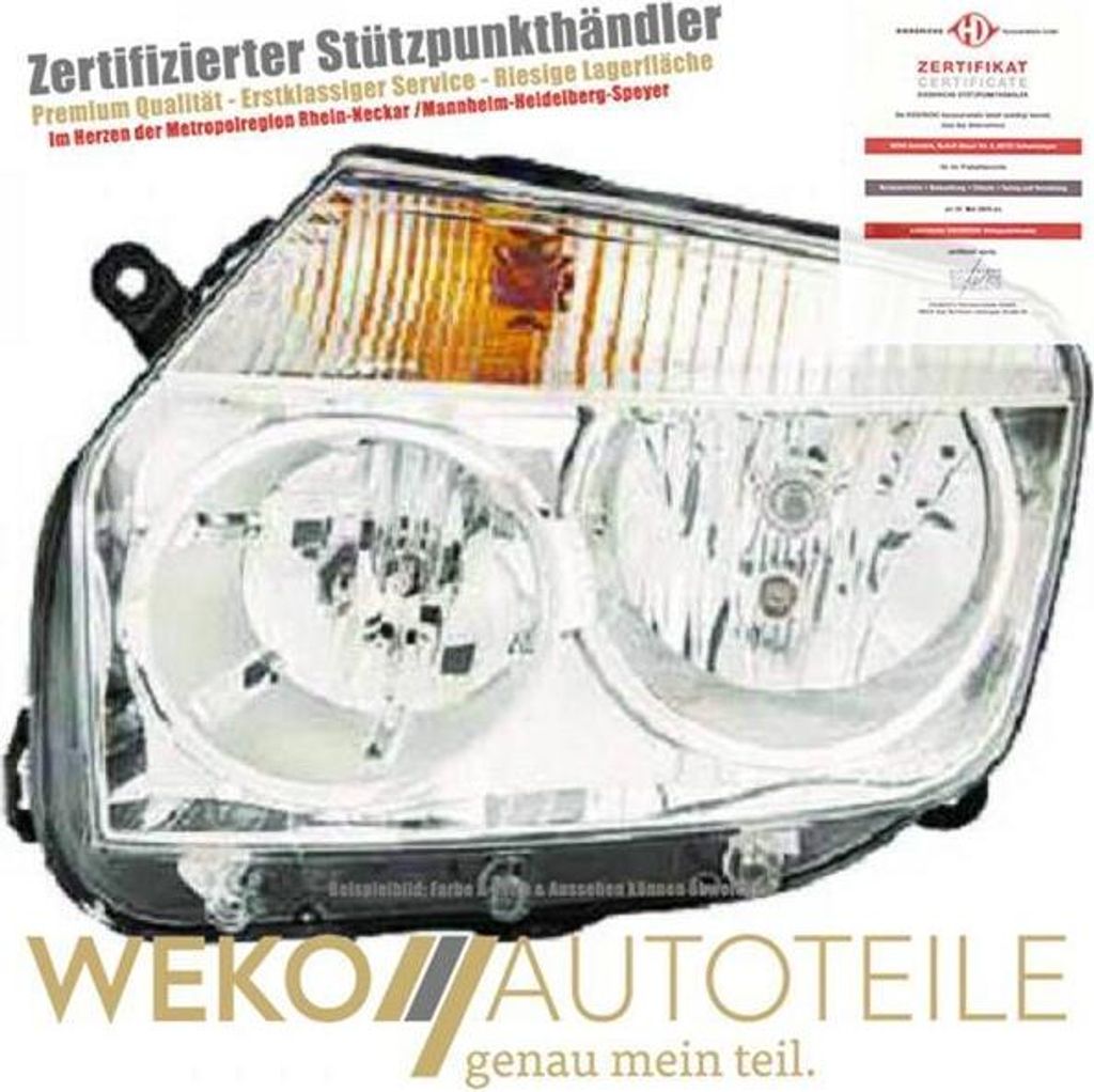 Scheinwerfer li. Duster, 10->> chrom