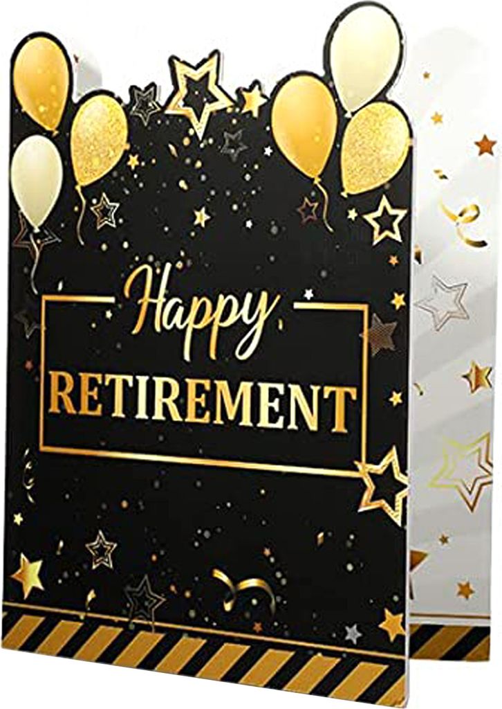 Extra große Grußkarte kreative Form Bright Color Jumbo Retirement Card Big Guest Book Party Dekoration-Golden