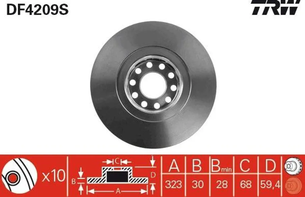 Disque de frein TRW DF4209S : stop aux vibrations sur Audi A8 et A6