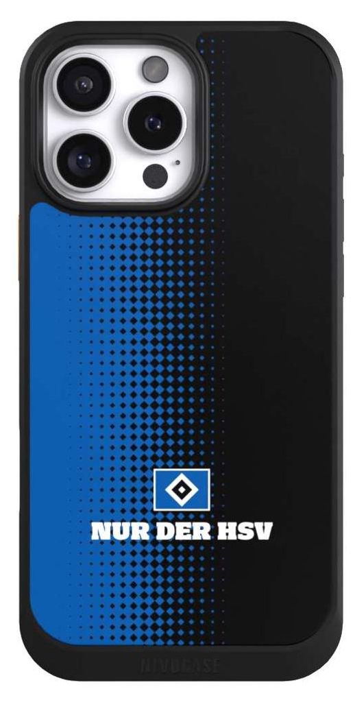 NIVOCASE Hülle für Apple iPhone 16 Pro Max Handyhülle NIVOcore Case Schwarz HSV Logo Offizielles Lizenzprodukt
