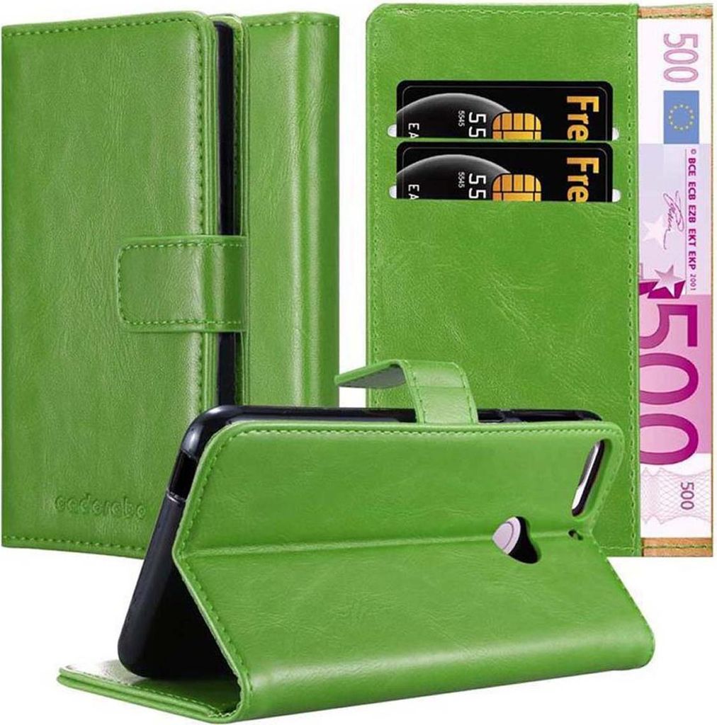 Cadorabo Hülle für HTC Desire 12 PLUS Schutzhülle in Grün Handyhülle Book Tasche Case Etui Luxury