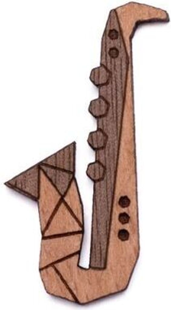 BeWooden Holz Brosche Saxophon Brosche