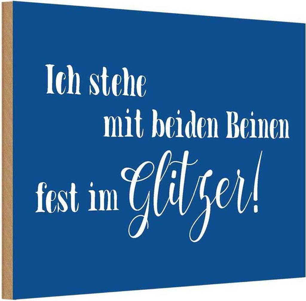 vianmo Holzschild 20x30 cm ich stehe mit fest im Glitzer Dekoration