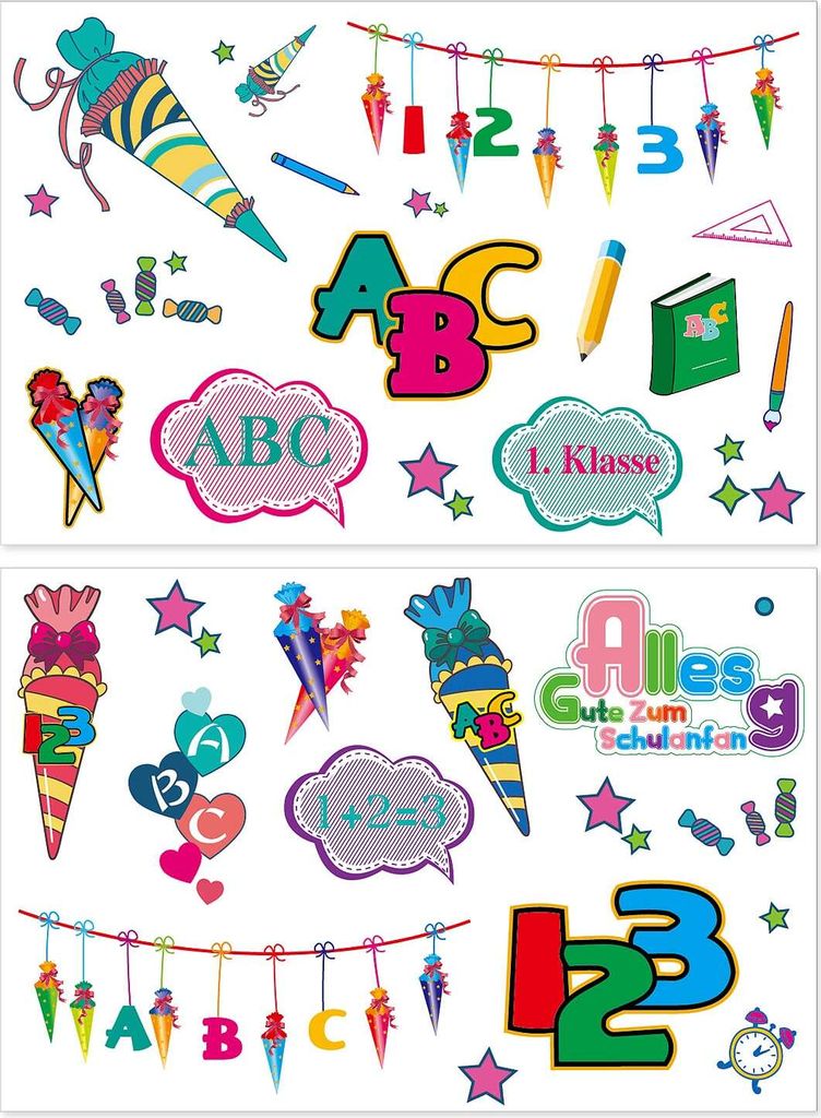 Oblique Unique Kinder Tattoo Set Schuleinführung Produktbild 