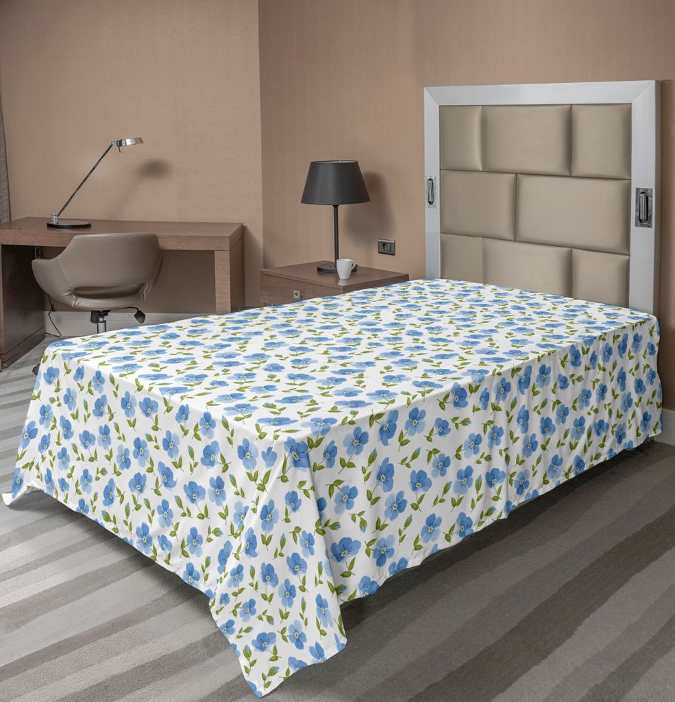 ABAKUHAUS Blume Bettlaken, Flower Pattern Feminine Nostalgische Kunst Grönland Natur Kreatives Design, weiches bequemes oberes Bettlaken für ein ...