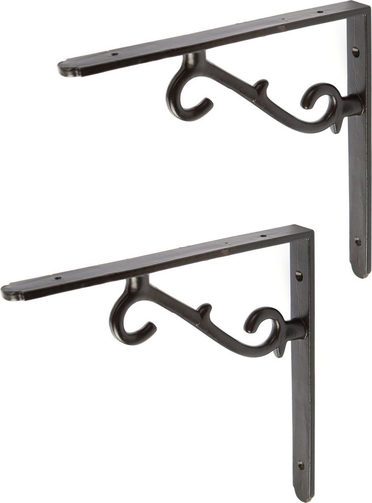 2x Scroll Eisen Regal-Halterung-Guss-antike D203mm schwarz