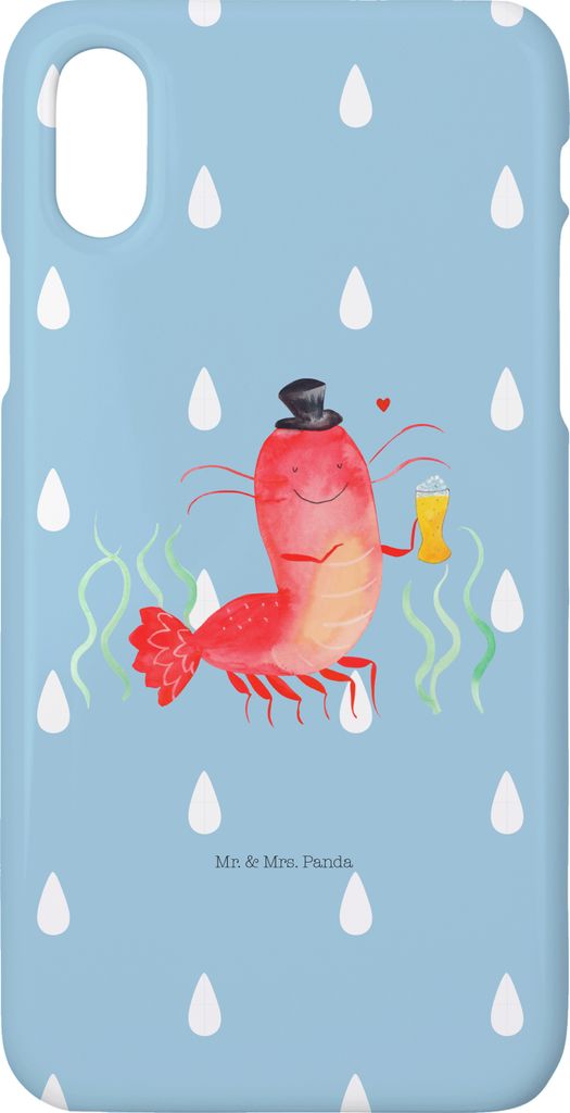 Mr. & Mrs. Panda Iphone 10 Handyhülle Hummer Weizen - Blau Pastell - Geschenk, X, Wirtschaft, Garnelen, Hülle, Bier, Meer, Cover, Gasthaus, Koche...
