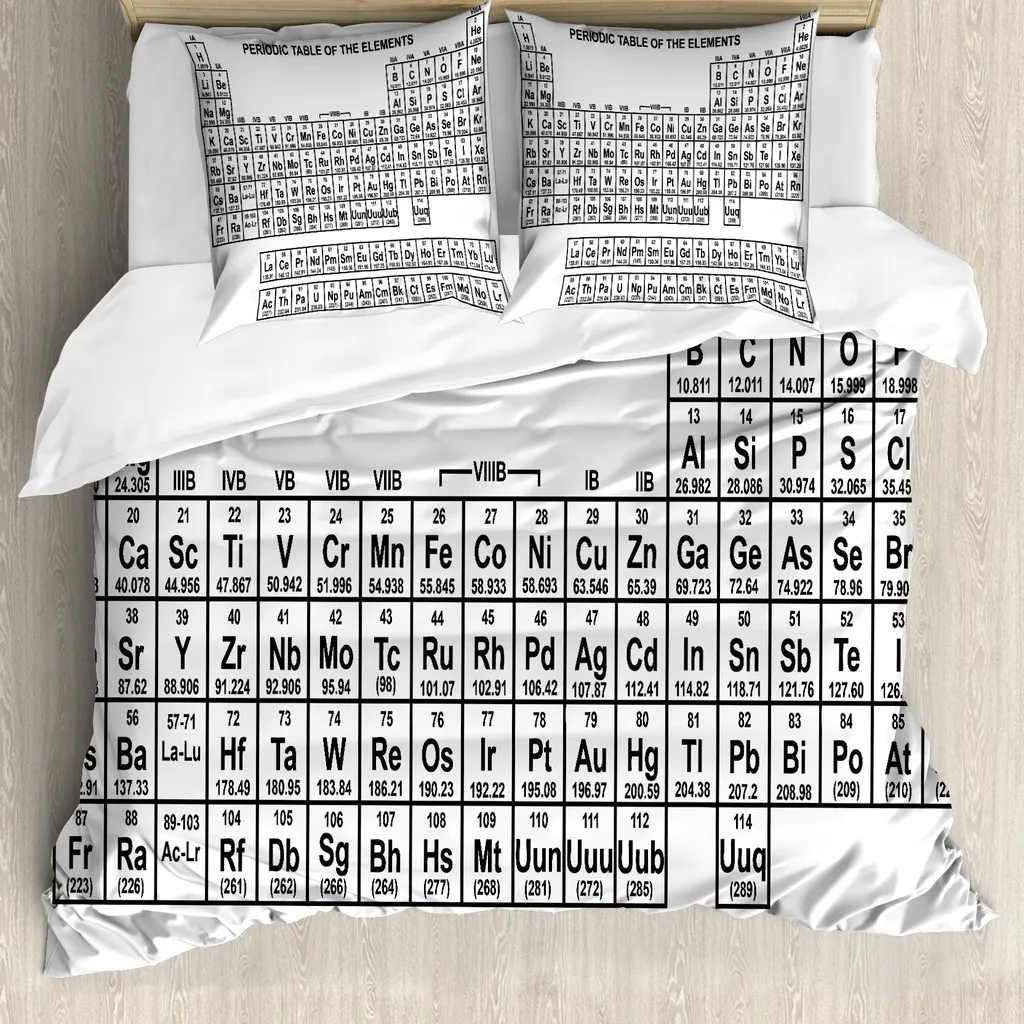 Copripiumino Tavola Periodica 200x200 ABAKUHAUS Bianco Nero Antiacaro
