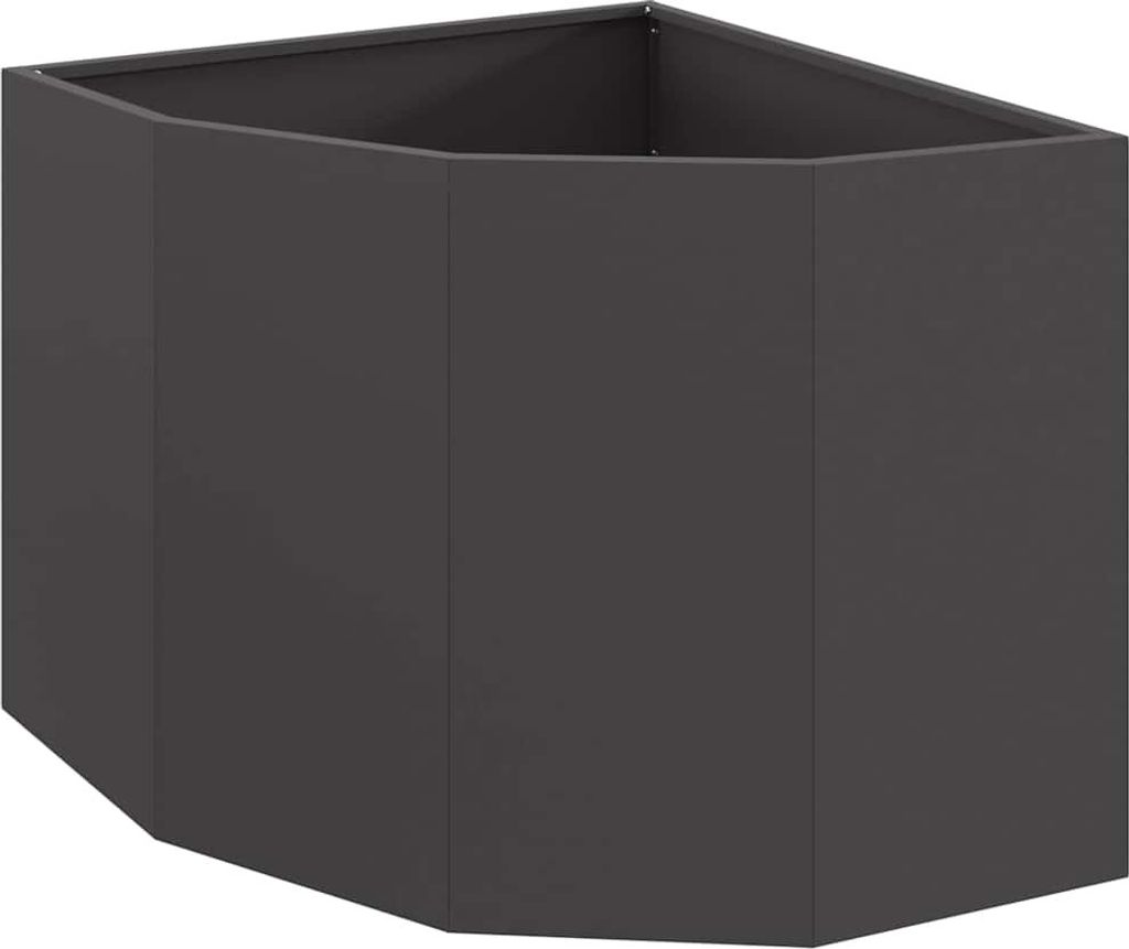 Eckpflanzer Schwarz 60 x 60 x 50 cm Stahl