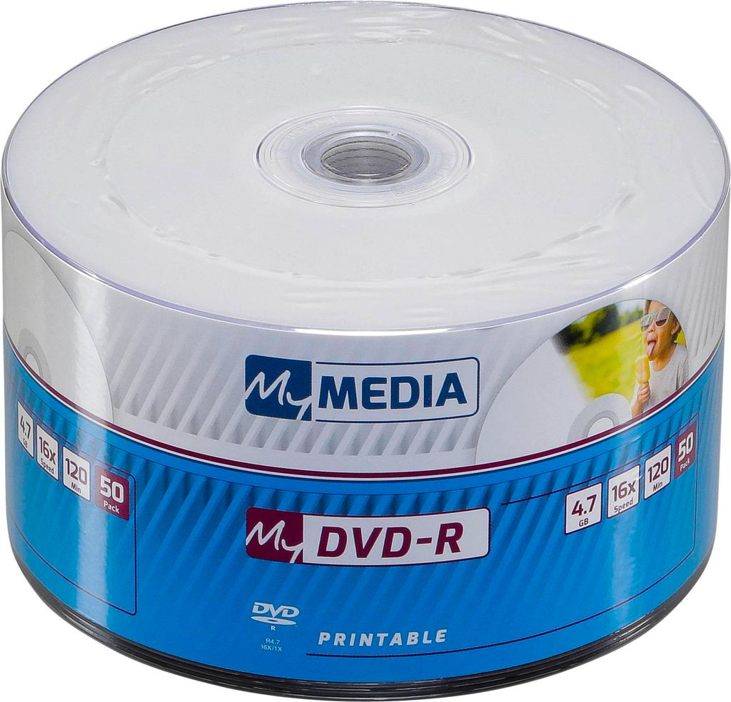 MyMedia My DVD-R, DVD-R, 120 mm, Druckbar, Spindel, 50 Stück(e), 4,7 GB