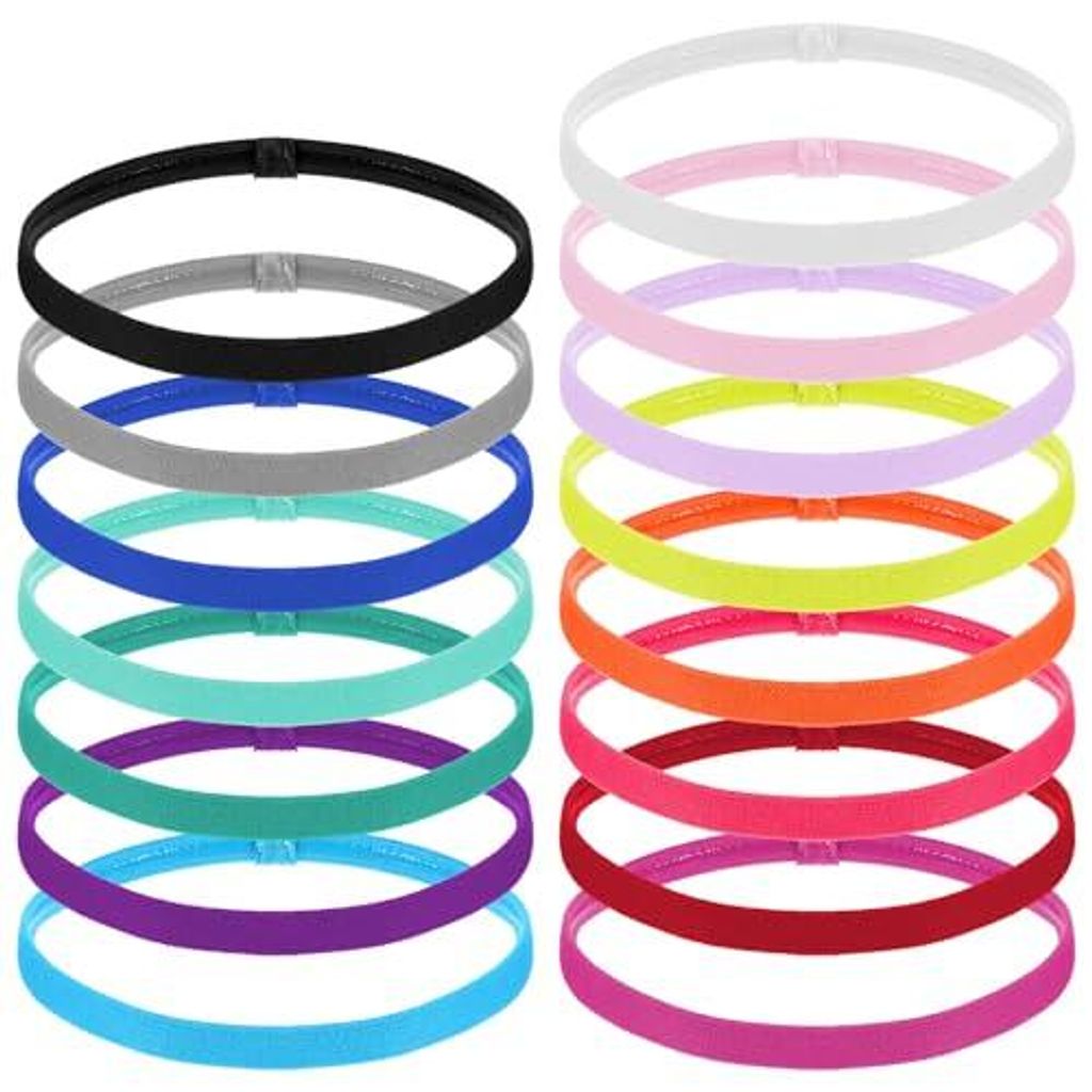 Bewudy 15 Stück Sport Haarband, Stirnband Nicht Rutschend Produktbild 