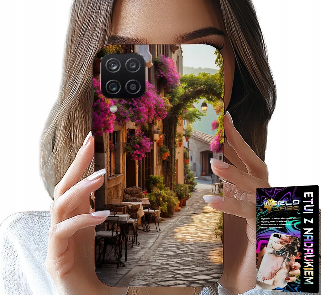 Custodia Samsung A22 5G Design Pittoresco & Protezione Vetro 9H