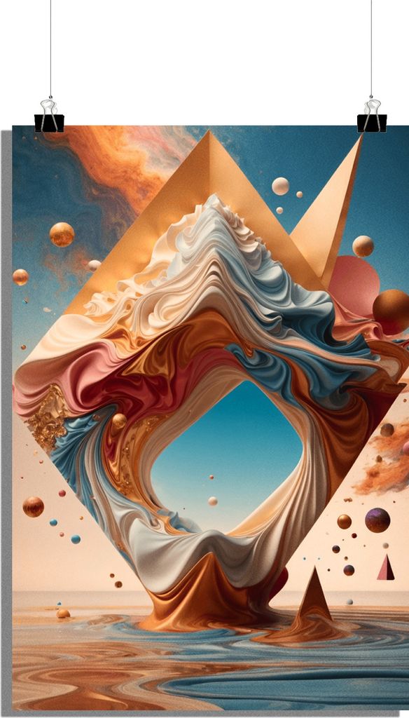 Wüsten Poster - Modernes Poster - Diamant Poster - Formen Poster - Kunst Poster - 51x71cm - Perfekt zum Einrahmen