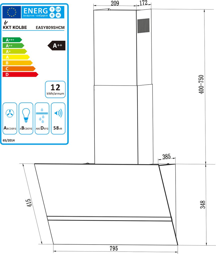 Dunstabzugshaube 80cm EASY809SHCM RGBW Ambientebeleuchtung Produktbild 11