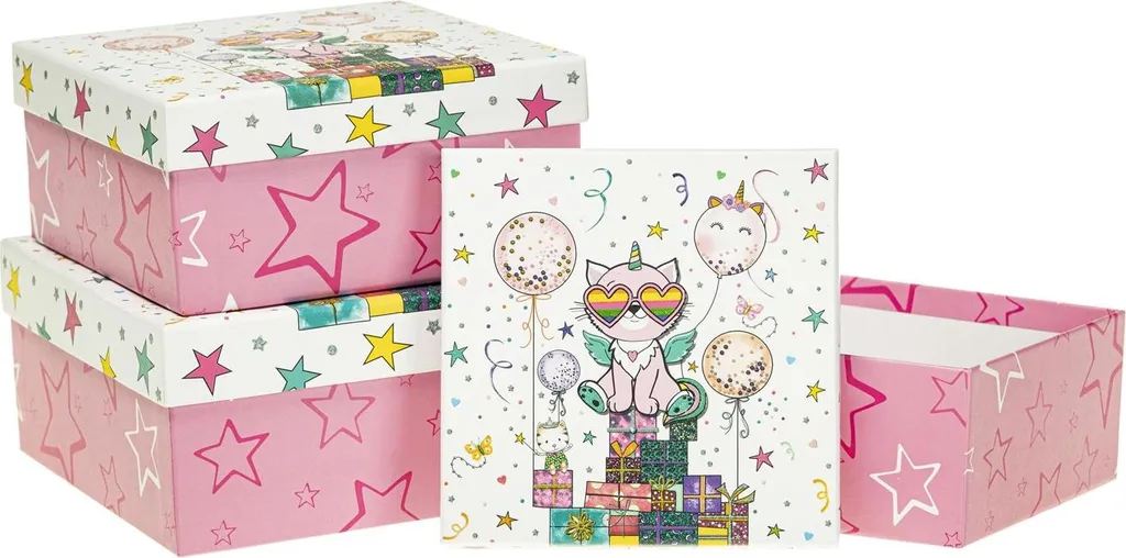 Coffret de Rangement Enfantin : 3 Boîtes Décoratives pour Cadeaux Fun