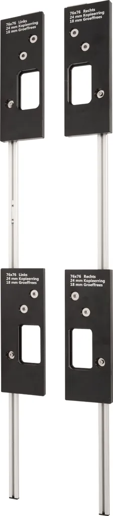 Lot de 4 gabarits fraisage charnière 76 x 76 mm avec guide haute densité