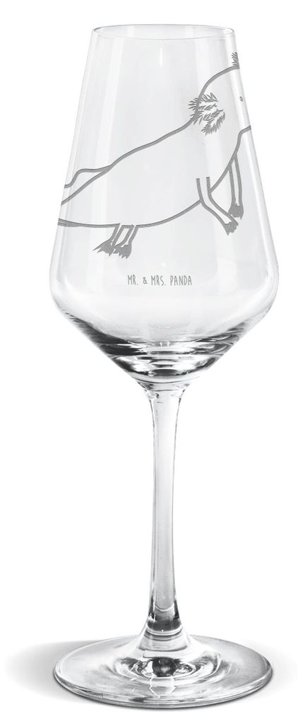 Mr. & Mrs. Panda Weinglas Axolotl Schwimmen - Transparent - Geschenk, Optimistisch, Lurch, Weißwein Kelch, wein glas, glücklich, Weißweinkelch, ...