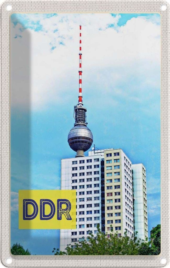 vianmo Blechschild 18x12 cm Berlin Trip Fernsehturm DDR Bildmotiv Reisemotiv Abenteuer Reisen Urlaub