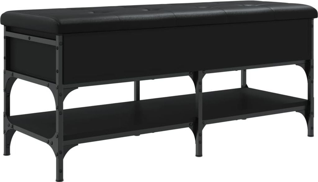 Schuhbank Schwarz 102x42x45 cm Holzwerkstoff