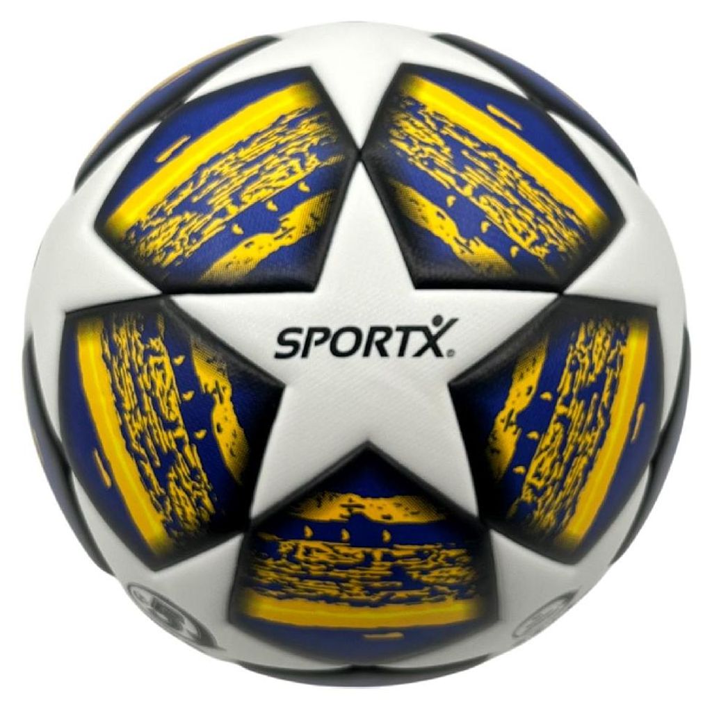 SportX Fussball Premium 400-430gr, Schwarz, Blau, Weiß, Gelb, 21 cm, 430 g, Einfarbig, Unisex, Polyvinylchlorid (PVC)