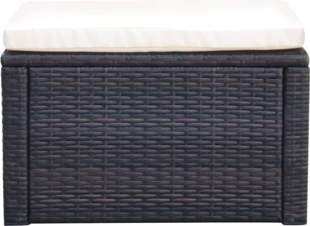 vidaXL Stołek z poduszką z polirattanu 53×53×30 cm brązowy Zdjęcie produktu 