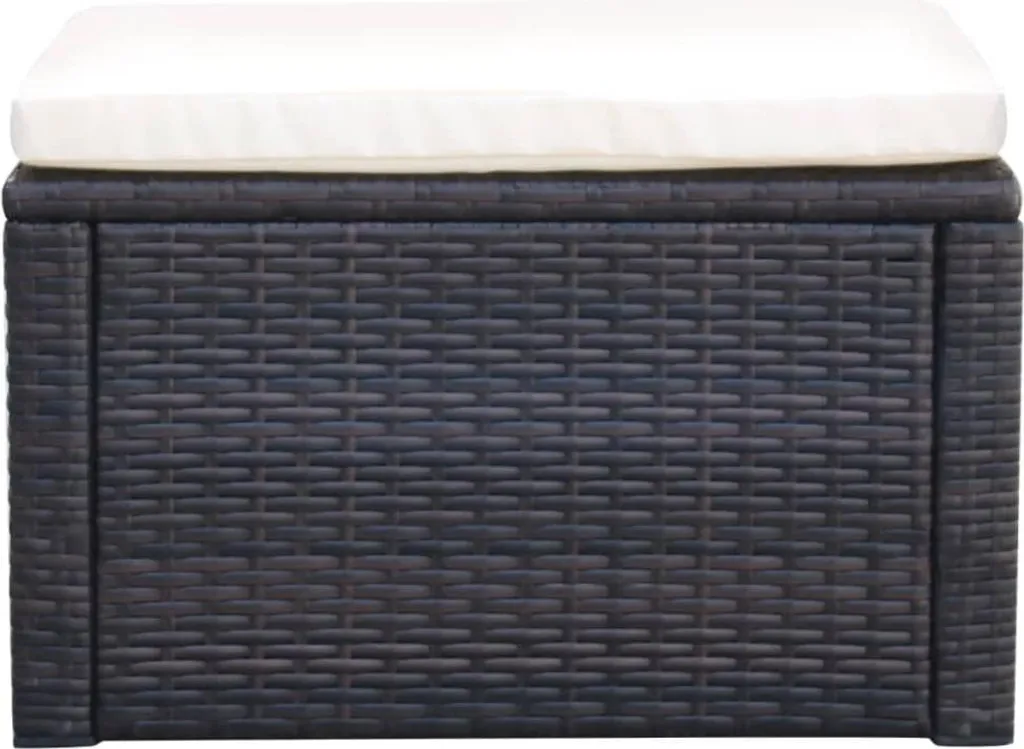 Sgabello Marrone in Resina Intrecciata 53x53x30 cm per Giardino