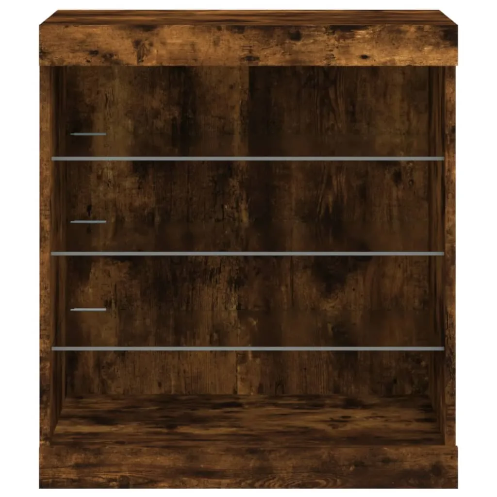 vidaXL Buffet avec LED chêne marron 42,5x34x85 cm bois d'ingénierie