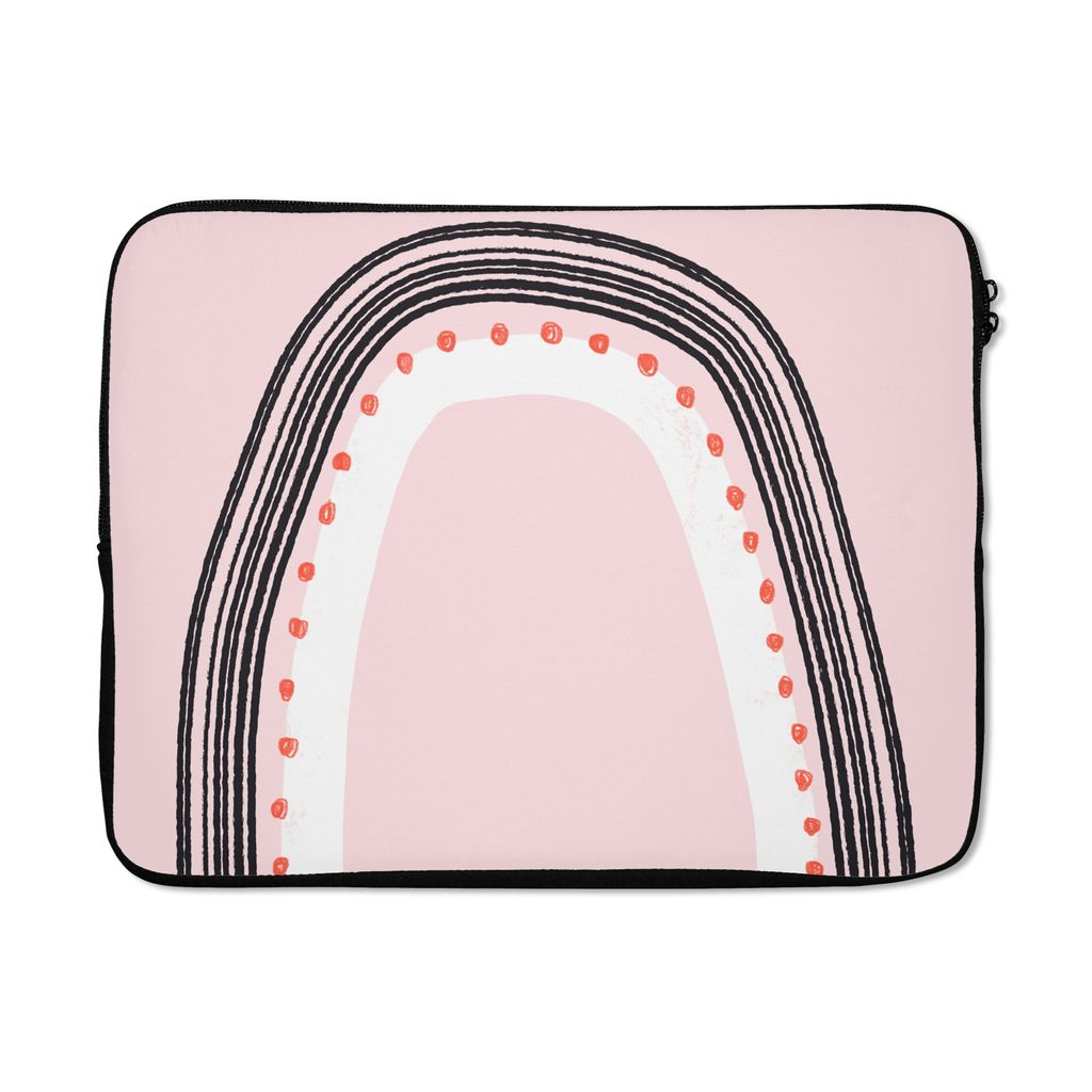 MuchoWow Laptop Hülle 15 Zoll Regenbogen - Minimalismus - Rosa Laptoptasche - Laptoptasche - Sleeve - Rundum-Schutz