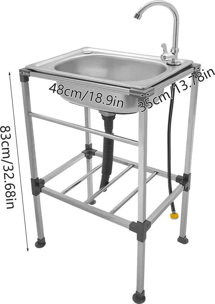 Lavello Indipendente Acciaio Inox Professionale per Cucina e Lavanderia