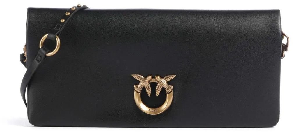 Sac Bandoulière Femme Noir Pinko Click Soft Horizontal en Cuir Souple