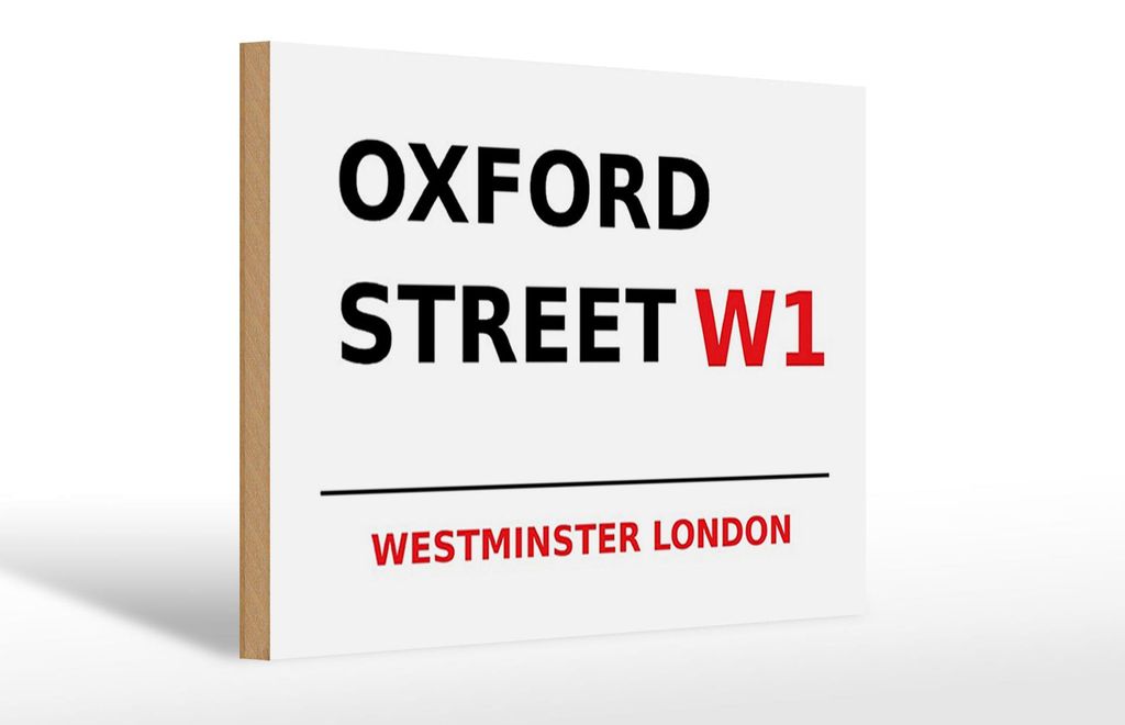 Holzschild London 30x20cm Westminster Oxford Street W1 Produktbild 