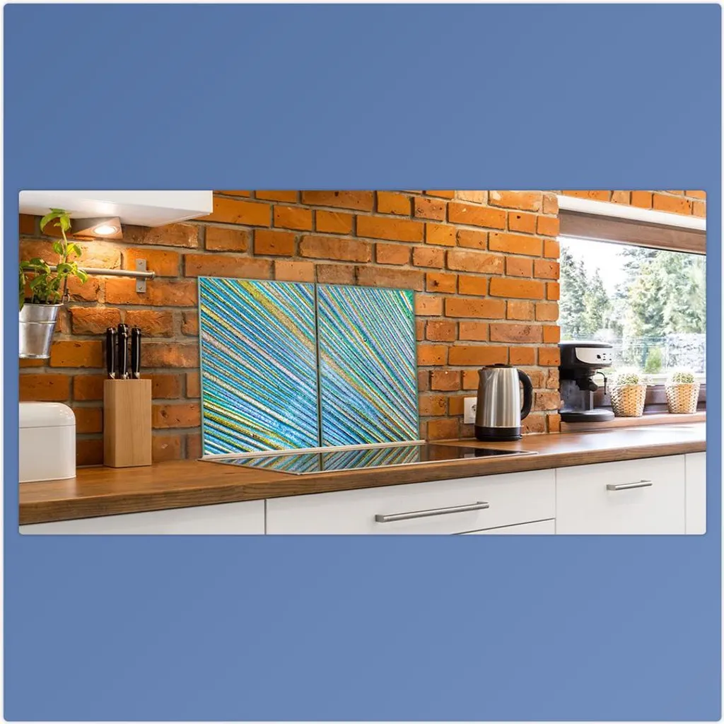 Set 2 Copri Piano Cottura 40x52 cm Astratto | Paraspruzzi Lavabile - 4