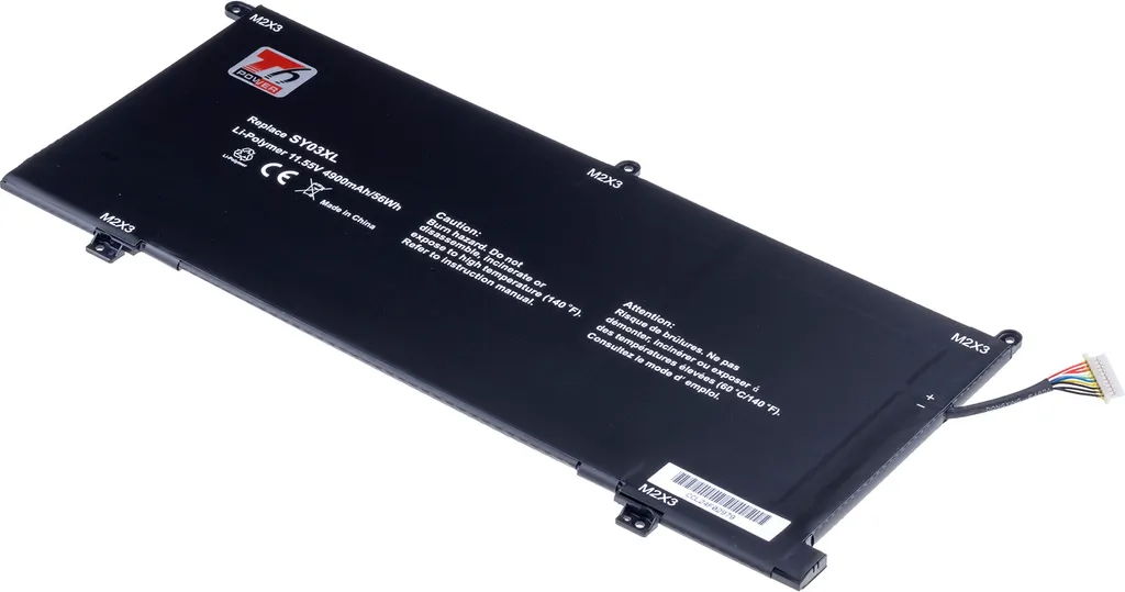 Batteria T6 Power per Hewlett Packard Chromebook 14-da0000 x360 serie, Li-Poly, 11,55 V, 4900 mAh (56 Wh), nero