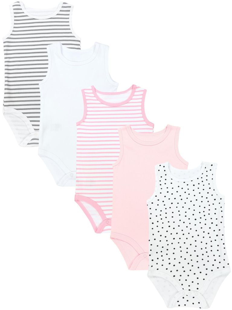 TupTam Baby Mädchen Achselbody in Unifarben 5er Pack, Farbe: Farbenmix 4, Größe: 80