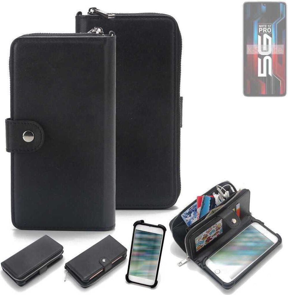 K-S-Trade 2in1 Handyhülle Schutzhülle kompatibel mit Infinix Note 12 Pro 5G & Portemonnee Cover Handy Hülle Case Etui Geldbörse Wallet Bookstyle