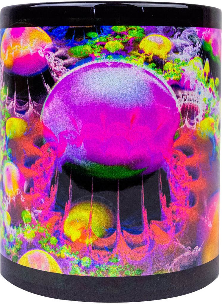 PSYWORK Fluo Cup Neon Motiv Tasse "Psy Landscape"