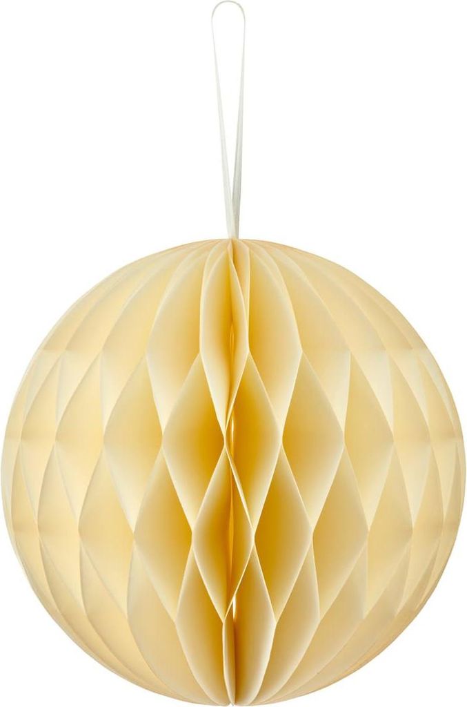 GASPER Weihnachtsanhänger Kugel Naturweiß mit Magnetverschluss Ø 20 cm - Papier