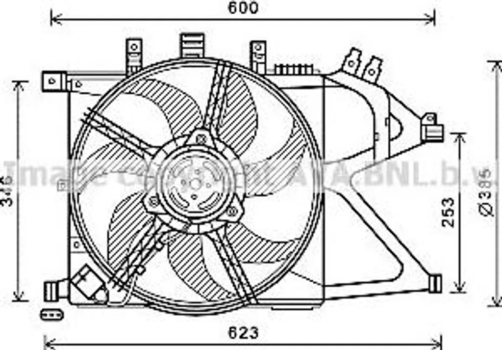 Ventilateur de refroidissement moteur AVA OL7660 pour Opel Corsa C