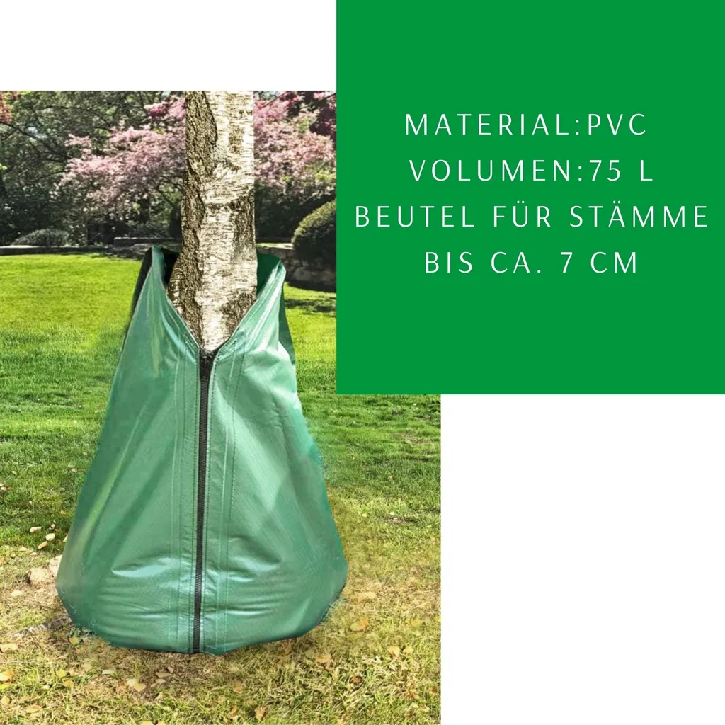Sacs pour l'Eau Arbre 75 Litres - PVC Vert Haute Résistance Lot de 2 - 3