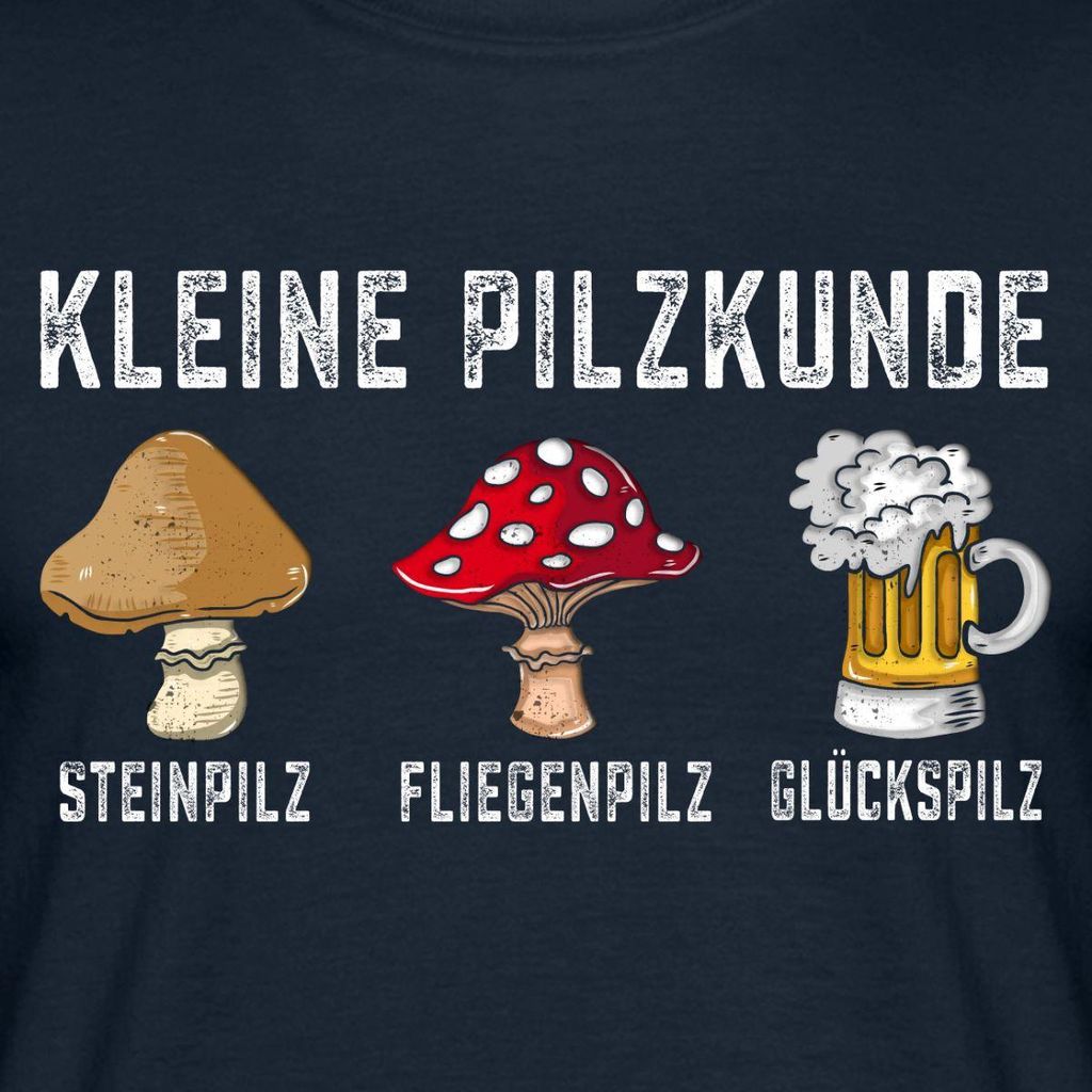 Spreadshirt Kleine Pilzkunde Bier Geschenk Biergeschenke Für Männer Männer T-Shirt, S, Navy
