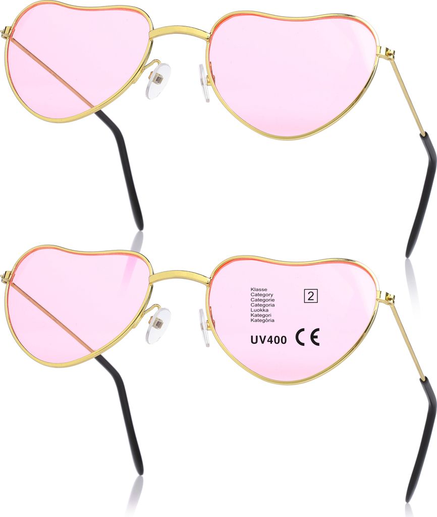 KarneLux Herz Sonnenbrille 2er Set - Rosa Brille in Produktbild 
