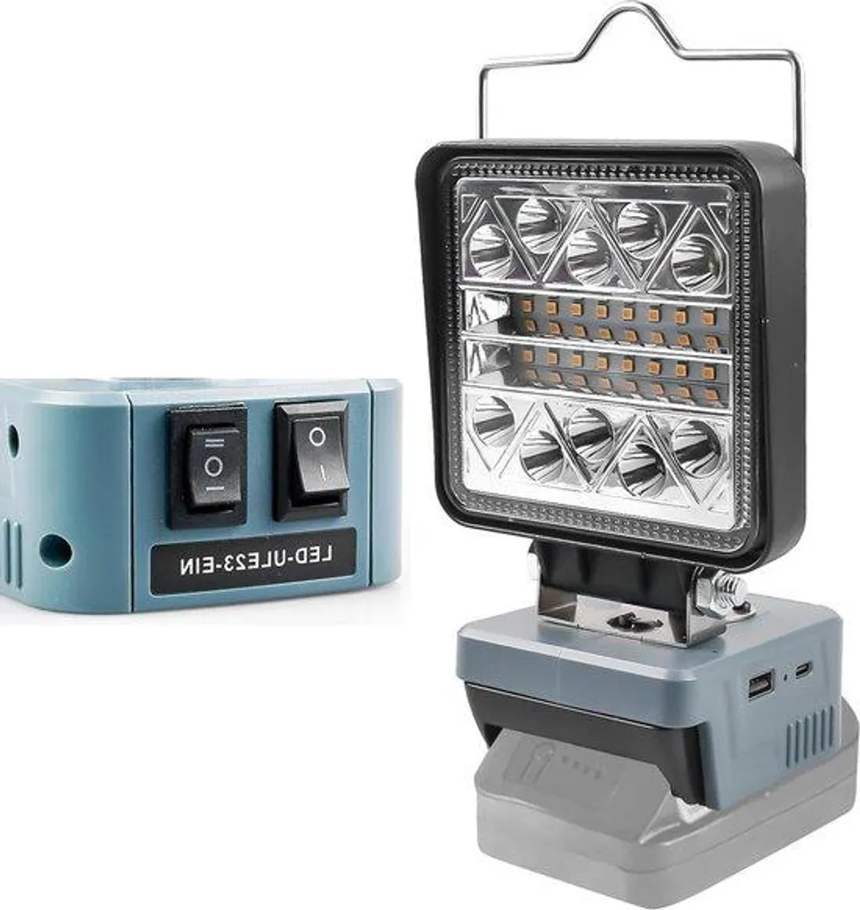 Lampe de travail LED 18V orientable 180° avec double chargeur USB 1800lm