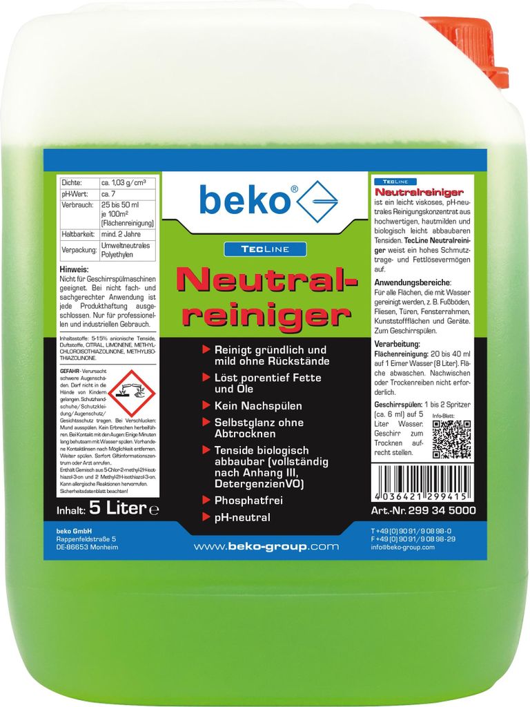 beko TecLine Neutralreiniger-5 l