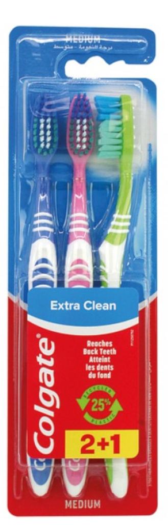 Colgate Extra Clean 3 stuks Medium Tandenborstels Image du produit 