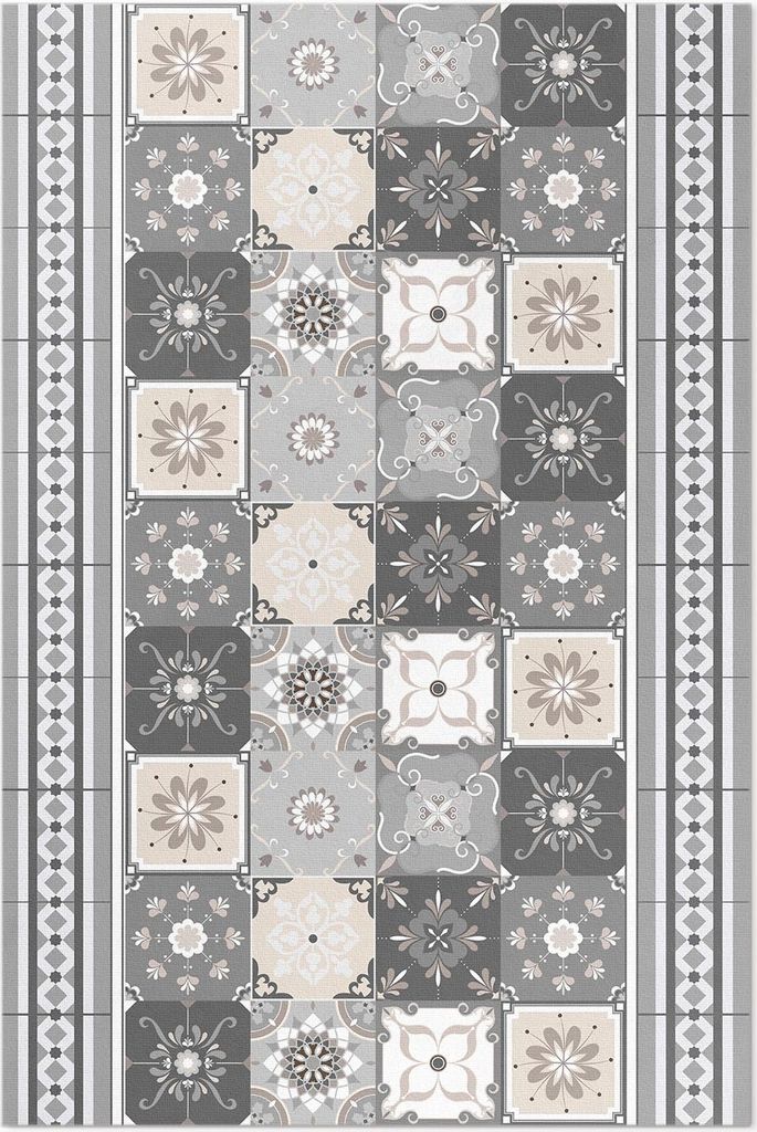 Kacheln und Streifen – Vinylteppich – 120x180 cm – Indoor Teppich – Flur – Pflegeleicht – Modern