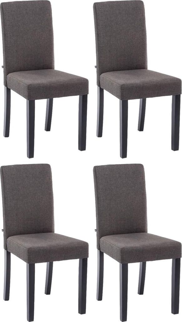 4er Set Esszimmerstuhl DALAN - Stoff Dunkelgrau 41x47x91 cm Schwarz | Essstühle Esszimmerstühle Küchenstühle Wohnzimmerstühle