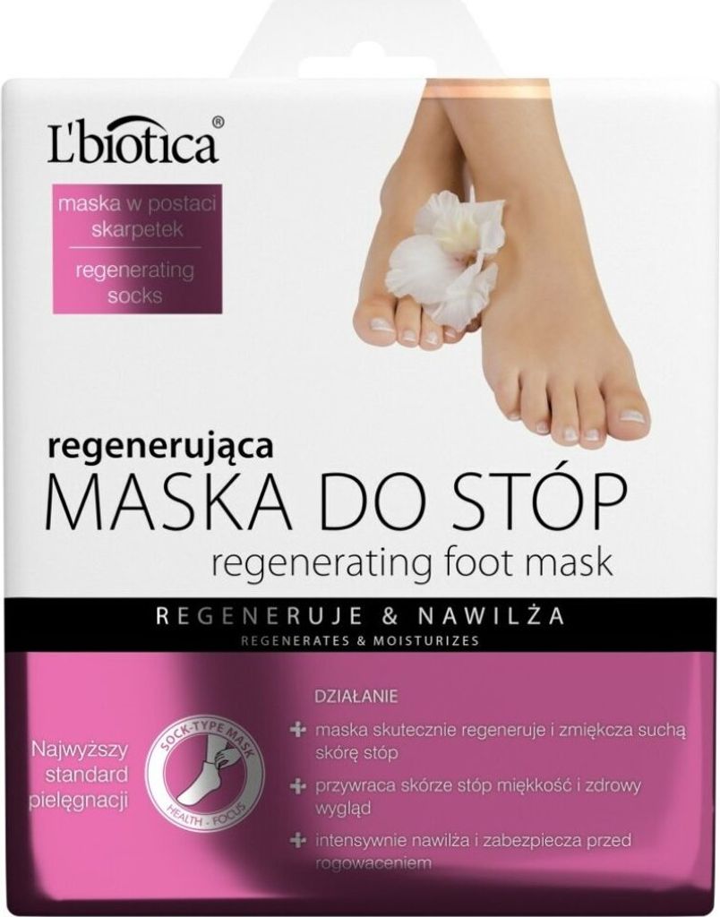 L'Biotica Regenerating Foot Sock Mask 32ml Moisturizing and Nourishing