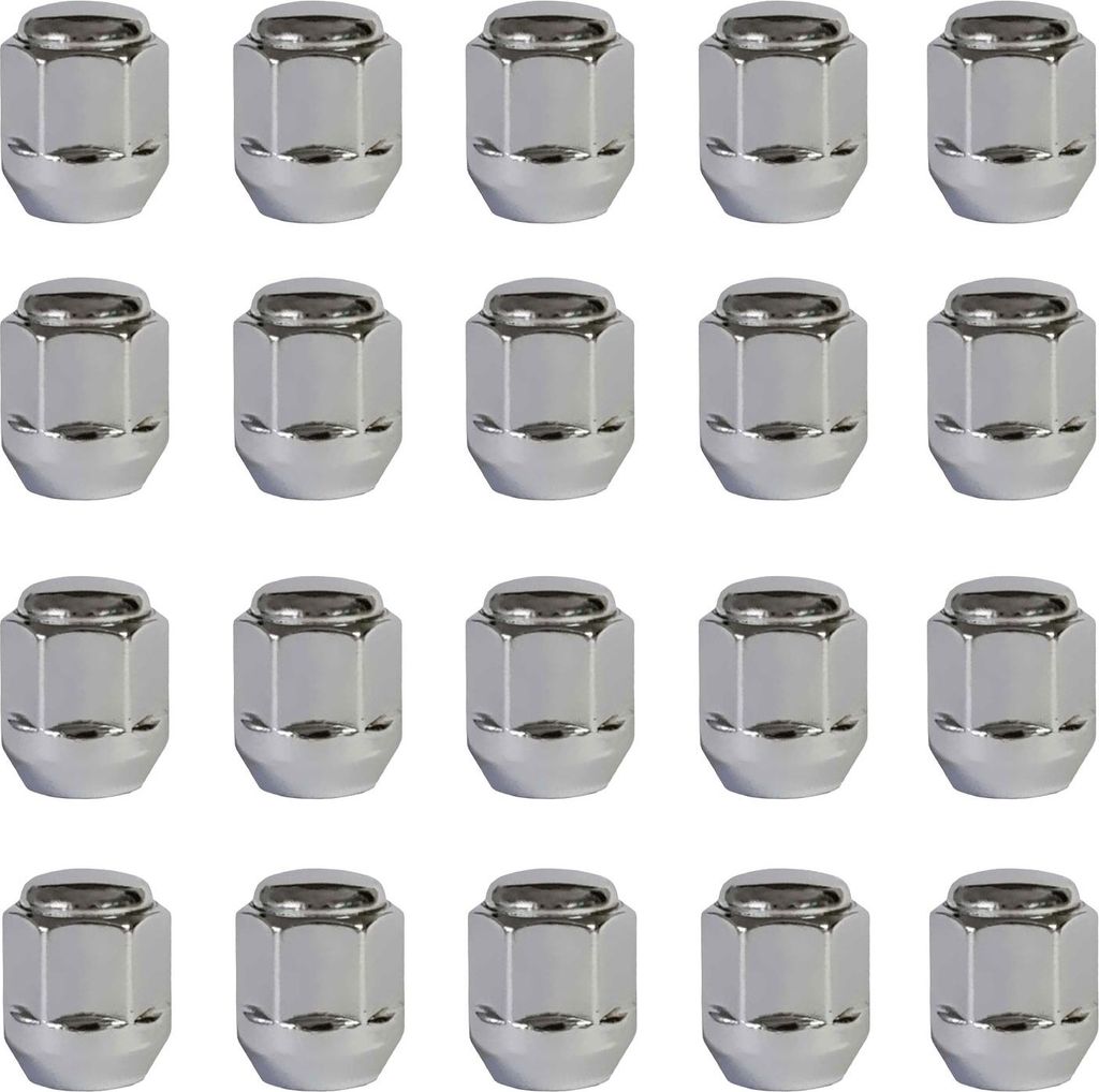 20x Radmutter M12x1,5 Kegelbund geschlossen 60° chrom 25 mm | Schlüsselweite 19 mm kompatibel mit Mazda 121 II 121 III 300 323 III 323 III AWD 32...