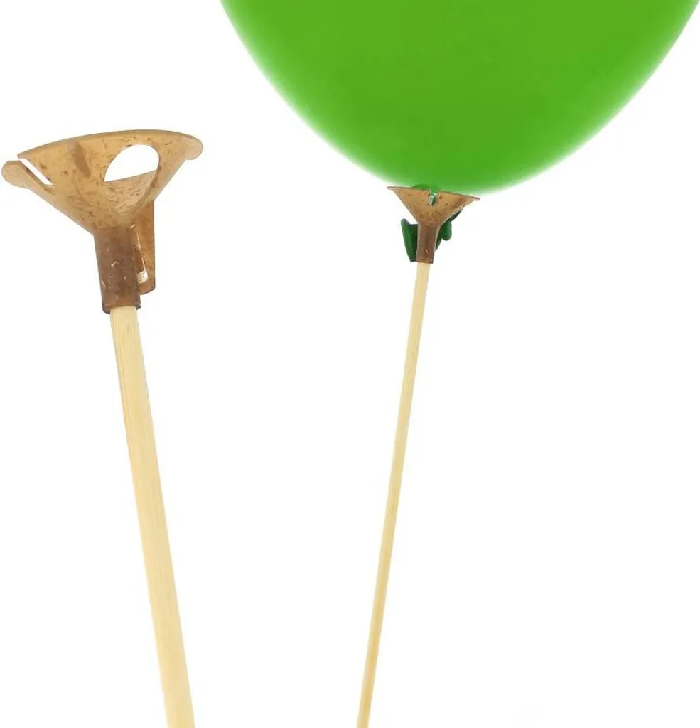 Tiges de ballons en bois naturel EKO 30 cm, 100 pièces pour décoration
