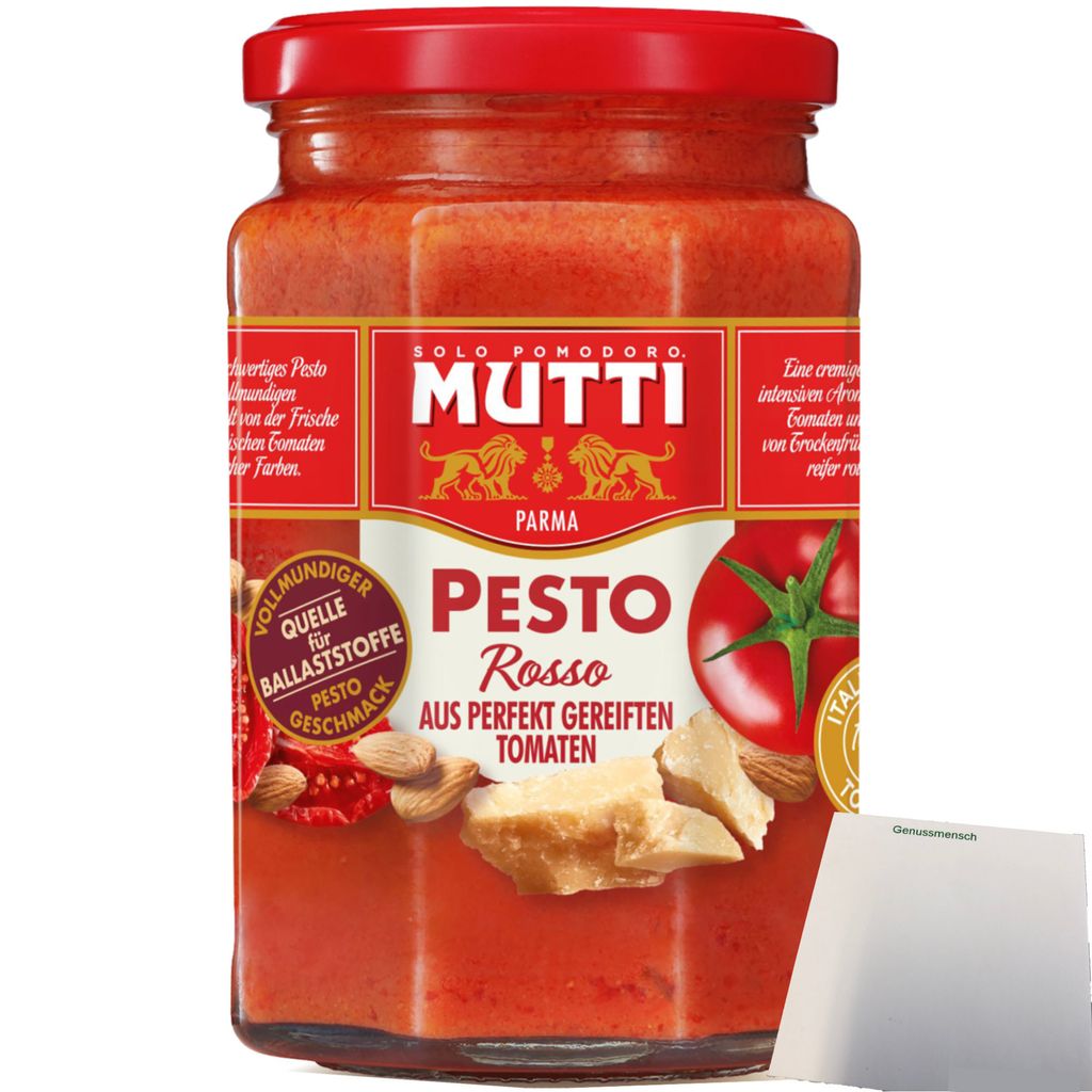 Mutti Tomatenpesto Rosso aus perfekt gereiften Tomaten (180g Glas) + usy Block